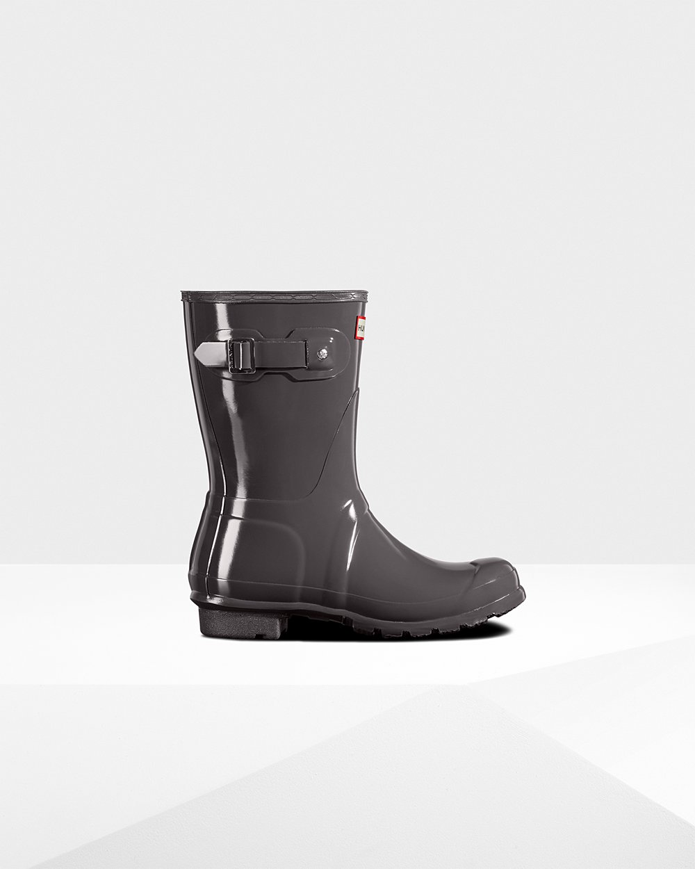 Hunter Original Gloss Short Rain Boots - Store Womens Grey - BAKLIG852